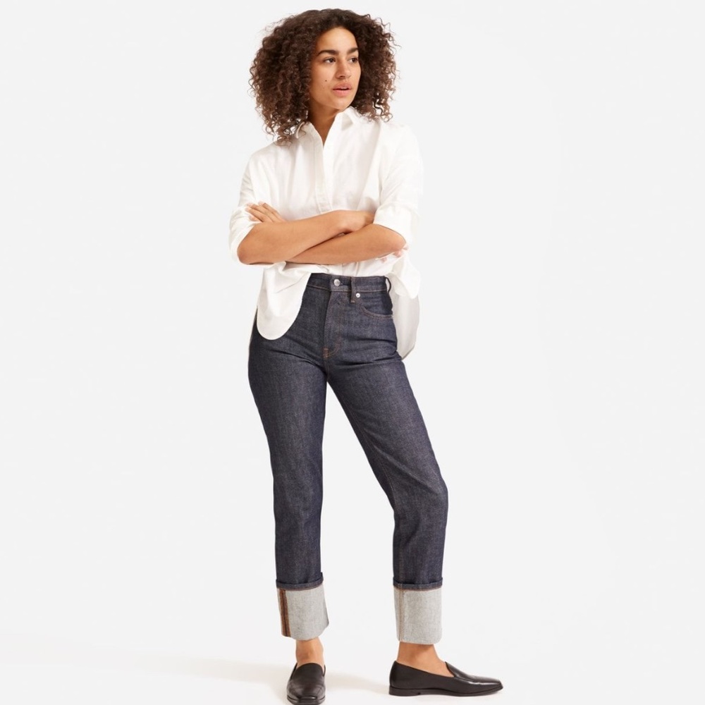 Everlane cuffed high rise jeans